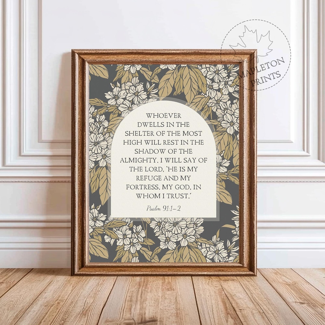 Psalm 91 1 2 Wall Art, Printable Bible Verse Print, Christian Scripture ...