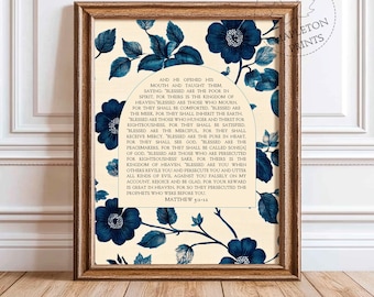Beatitudes Matthew 5 Print: Christian Scripture Wall Art (Digital Download
