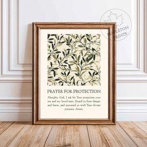 Prayer for Protection Christian Print: Religious Scripture Wall Art (Digital Download