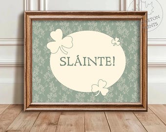 Sláinte Irish Blessing Print | Printable Celtic Art | St. Patrick's Day Decor | Digital Download