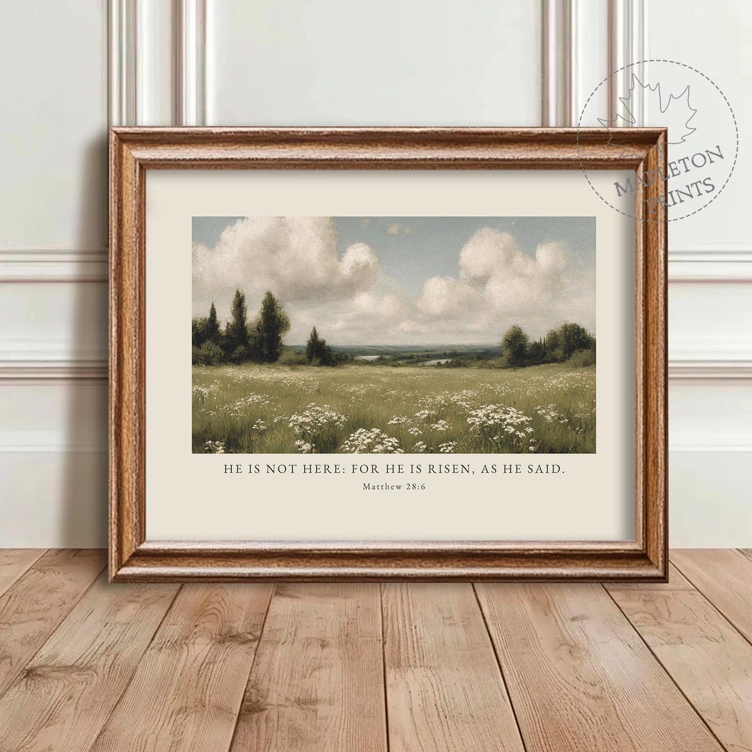 Matthew 28 6 Bible Verse Print, Printable Resurrection Scripture Wall ...