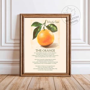 The Orange Print | Wendy Cope Poetry Wall Art | Printable Modern Famous Poem Print | Inspirational Home Decor
