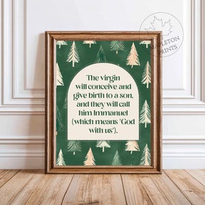 Matthew 1:23, Immanuel, God With Us, Christmas Bible Verse Printable Wall Art, Christian Christmas Wall Art, Christmas Scripture Print