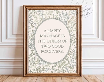 Romantic Marriage Sayings Printable Wall Art | Couples Quote | Digital Download | Inspirational Decor