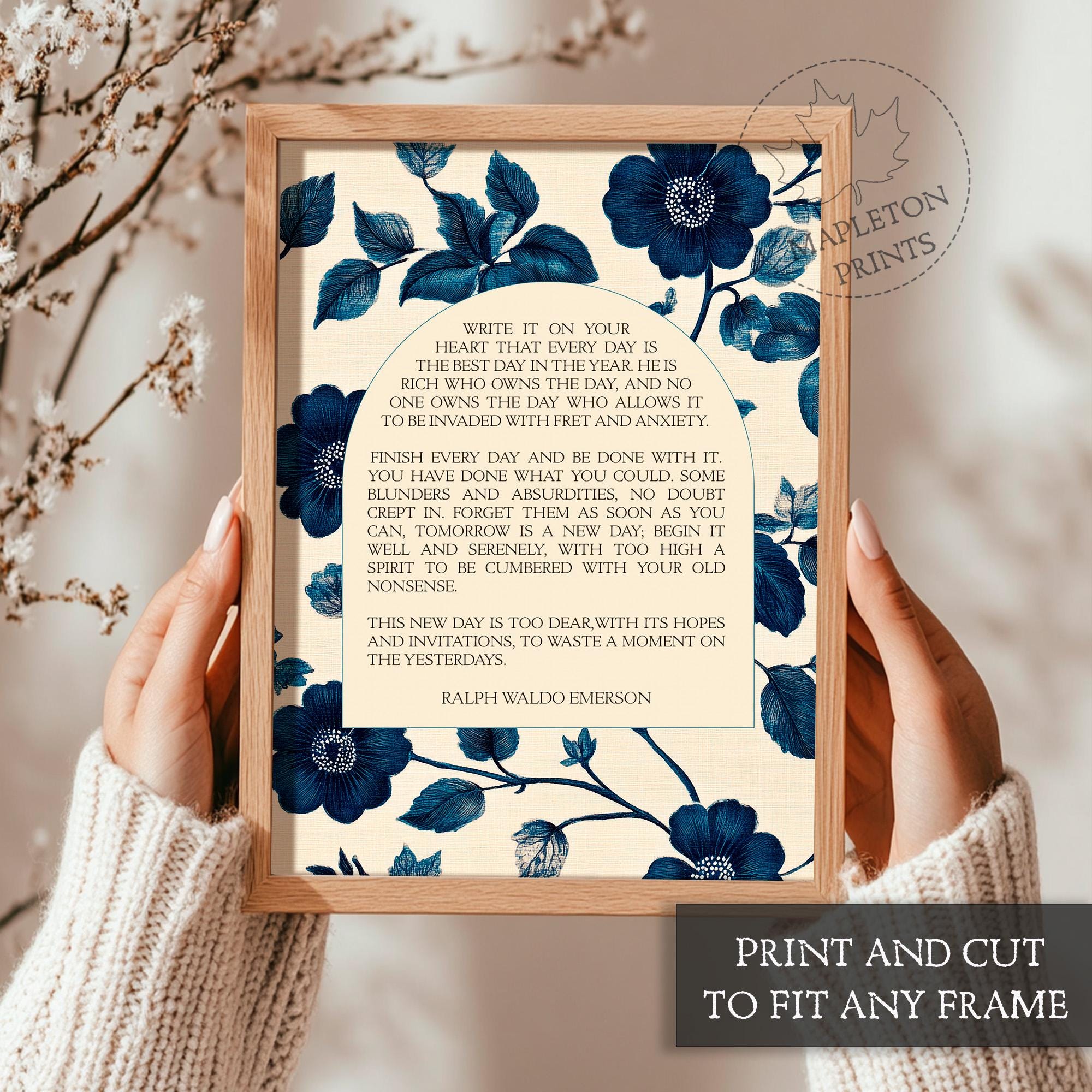 Ralph Waldo Emerson Quote Print: Inspirational Poem Wall Art (digital ...
