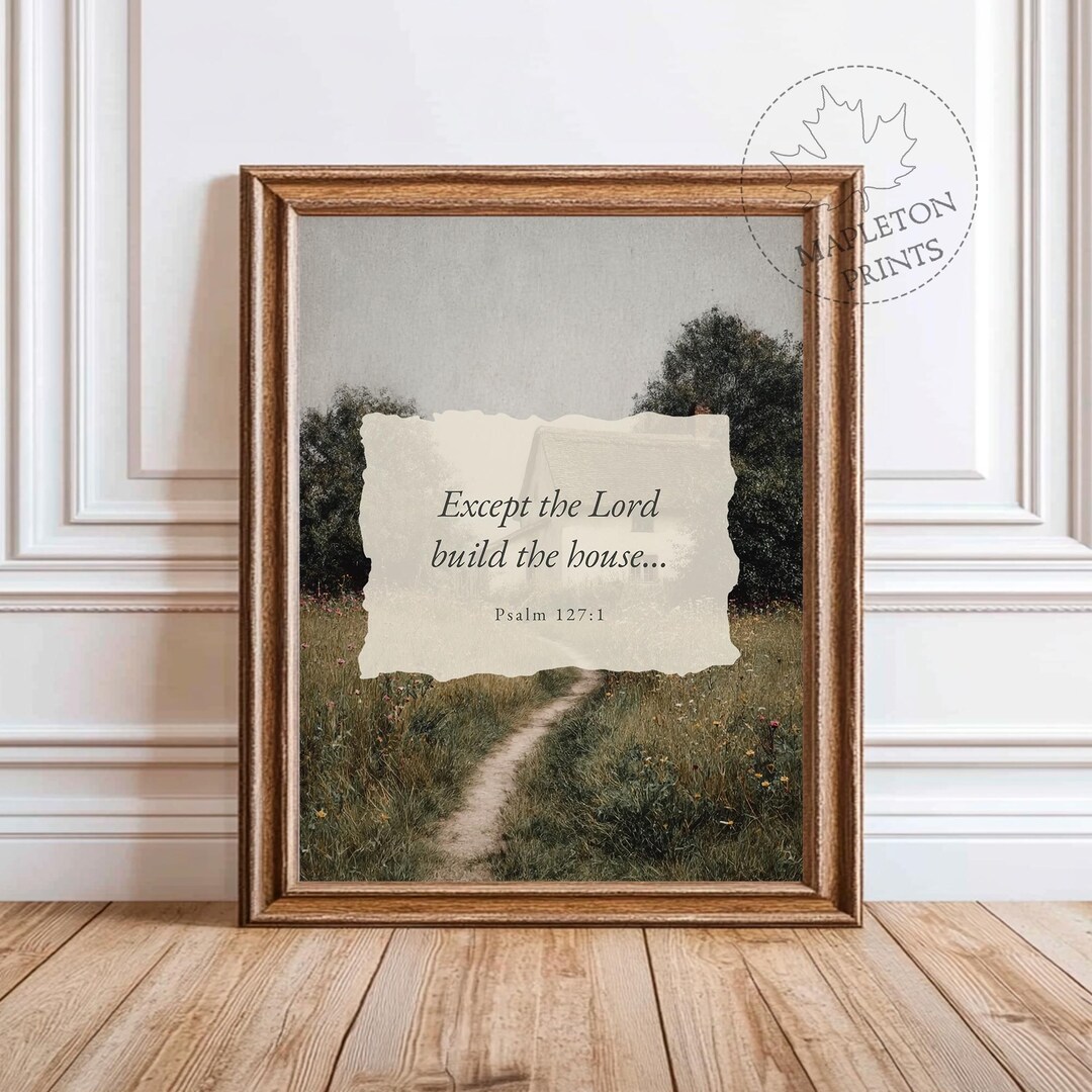 Psalm 127 1 Bible Verse Print, Printable Scripture Christian Wall Art ...