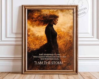 I am the Storm Print, Printable Motivational Wall Art, Inspirational Quote Print, Mental Health Wall Art, Woman Poster for Counseling Room
