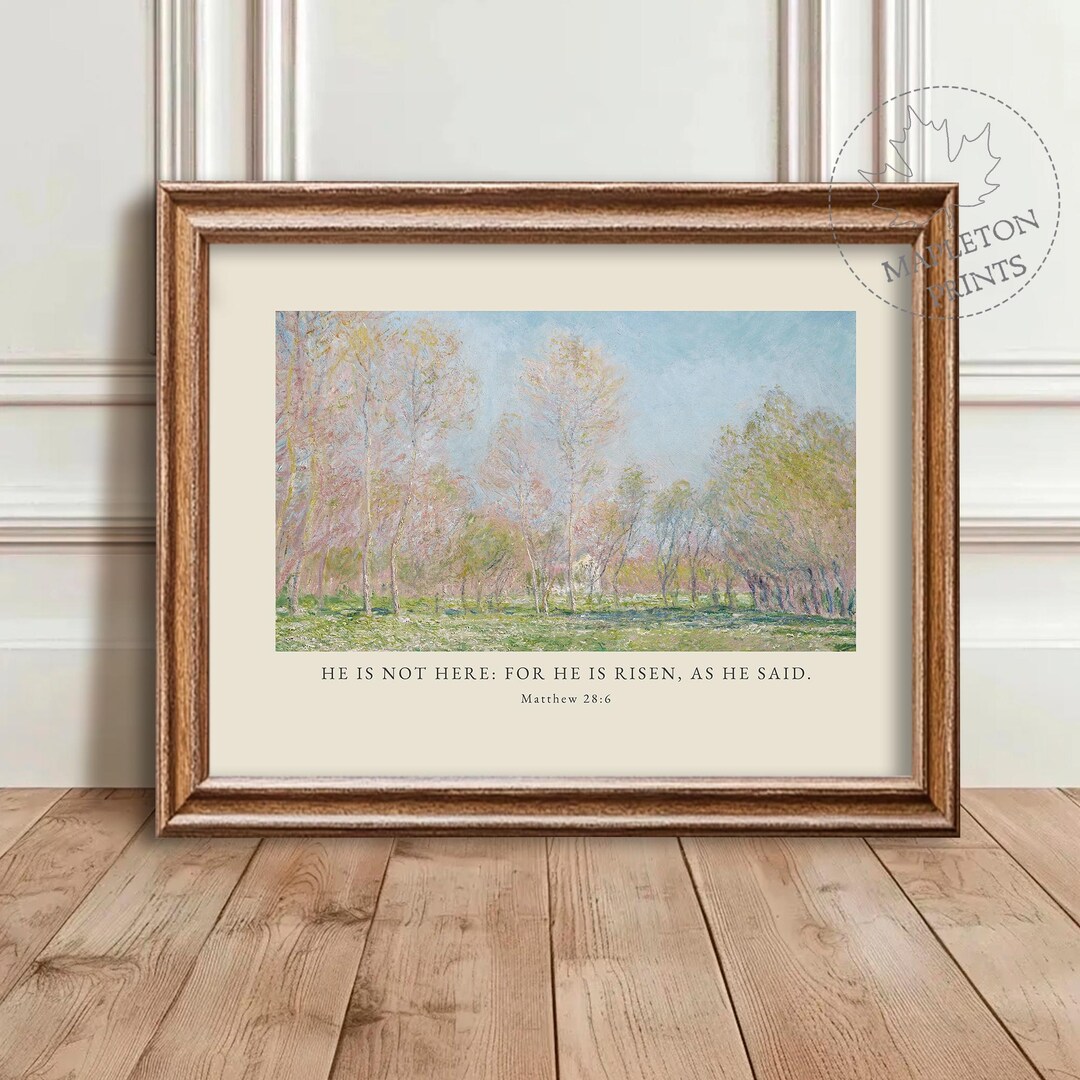 Matthew 28 6 Bible Verse Print, Printable Resurrection Scripture Wall ...