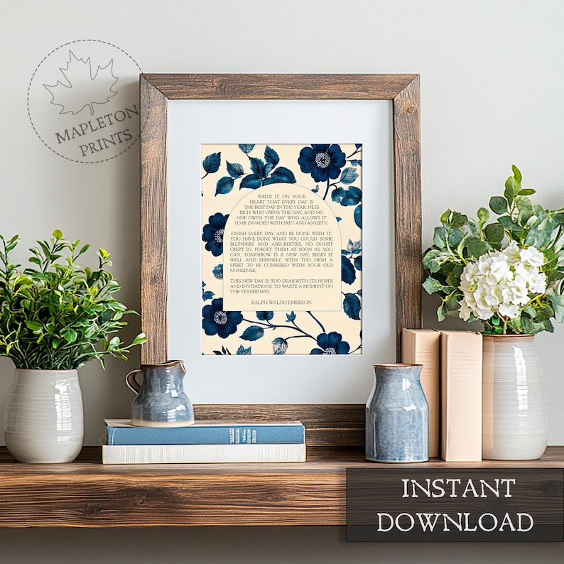 Ralph Waldo Emerson Quote Print: Inspirational Poem Wall Art (digital ...