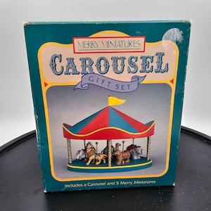Hallmark Merry Miniatures Carousel Set 1990 NIB