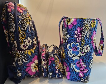 Vera Bradley African Violet Bag Set of