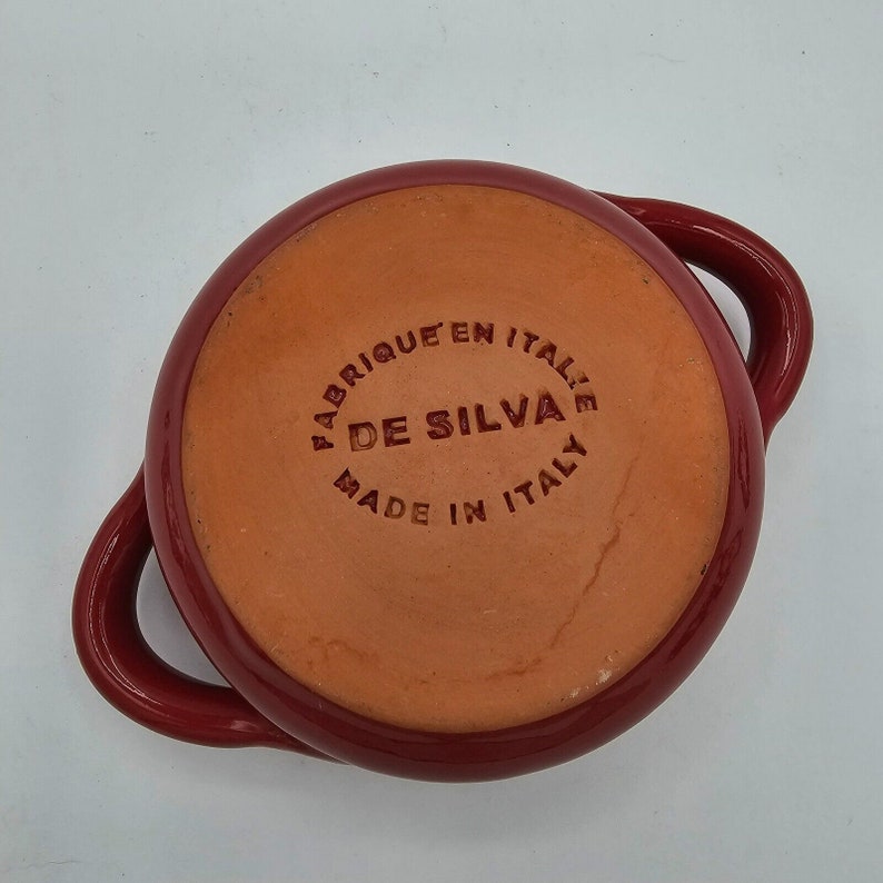 De Silva Pottery Terra Cotta Pottery Glazed Casserole Soup Bowl Made in