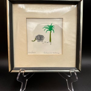 Alecia Ellis elephant thumb print art hand signed numbered limited edition