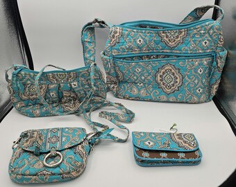 Vera Bradley Totally Turquoise Set of 4