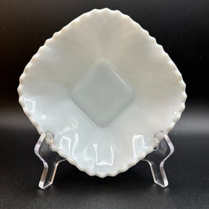 Ruffled Diamond Milk Glass Candy Dish by Indiana Glass/Hazel Atlas