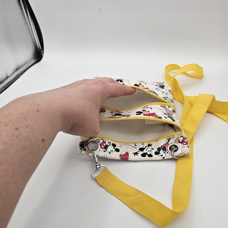 Disney Multi Mickey Mouse Cartoons Crossbody Passport Bag image 3