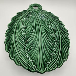 Holland Mold Ceramic Green Lettuce Platter Signed MAB
