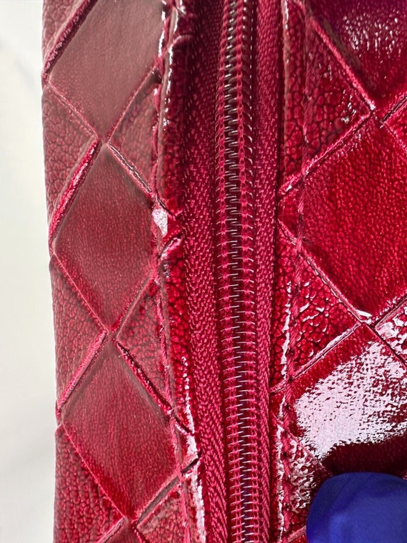 Estee Lauder Red Woven Makeup Bag  Purse Handbag … - image 6