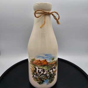 Vintage Porcelain Milk Jar with Holstein Cows