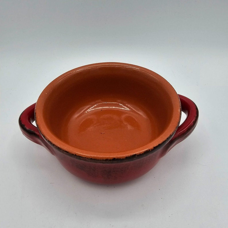 De Silva Pottery Terra Cotta Pottery Glazed Casserole Soup Bowl Made in