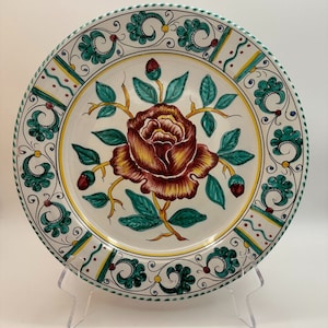 Peasant Village Rose Charger Plate Made in Italy 07649