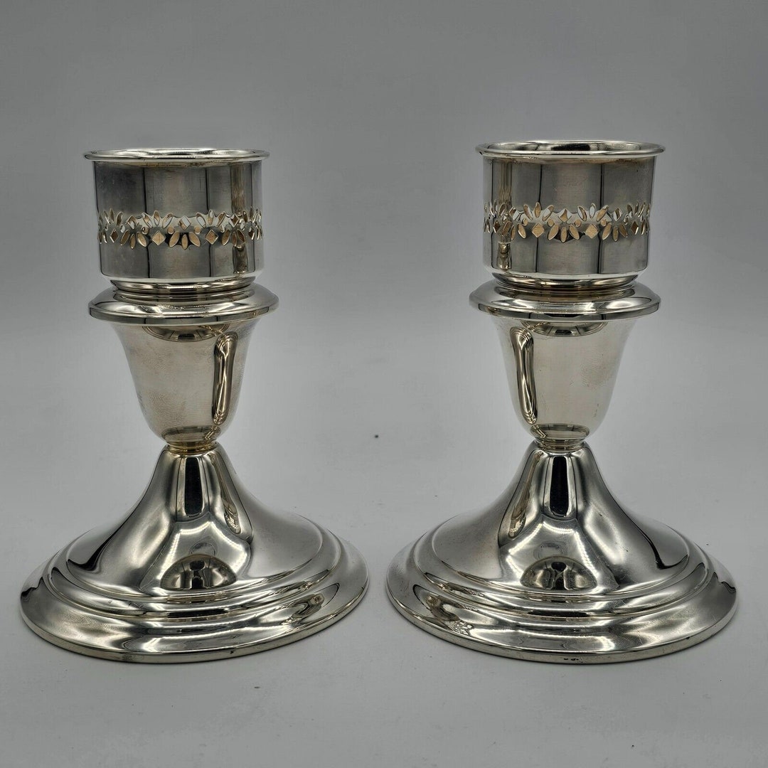 Gorham Silver Co Vintage Candlesticks Pair EP YC 3003 1970s Etsy UK