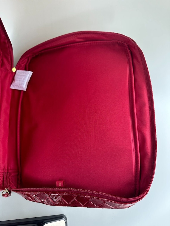 Estee Lauder Red Woven Makeup Bag  Purse Handbag … - image 9