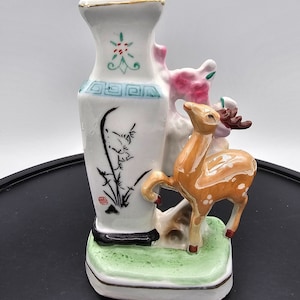 Chinese Deer Vase Vintage