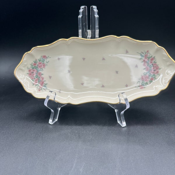 Lenox Jewelry tray pink roses and gold