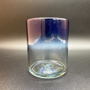 Hand Blown Glass Cup in Umbre Blue