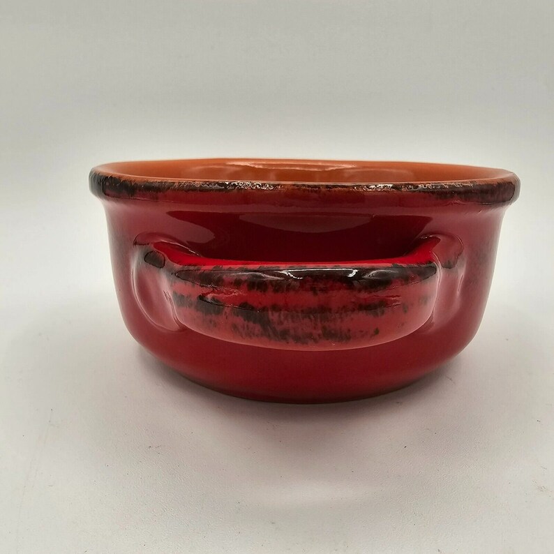 De Silva Pottery Terra Cotta Pottery Glazed Casserole Soup Bowl Made in