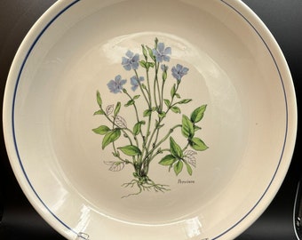 Stoviglierie Pervinca Blue Flowers Hand Painted Large Charger Serving Bowl Vtg