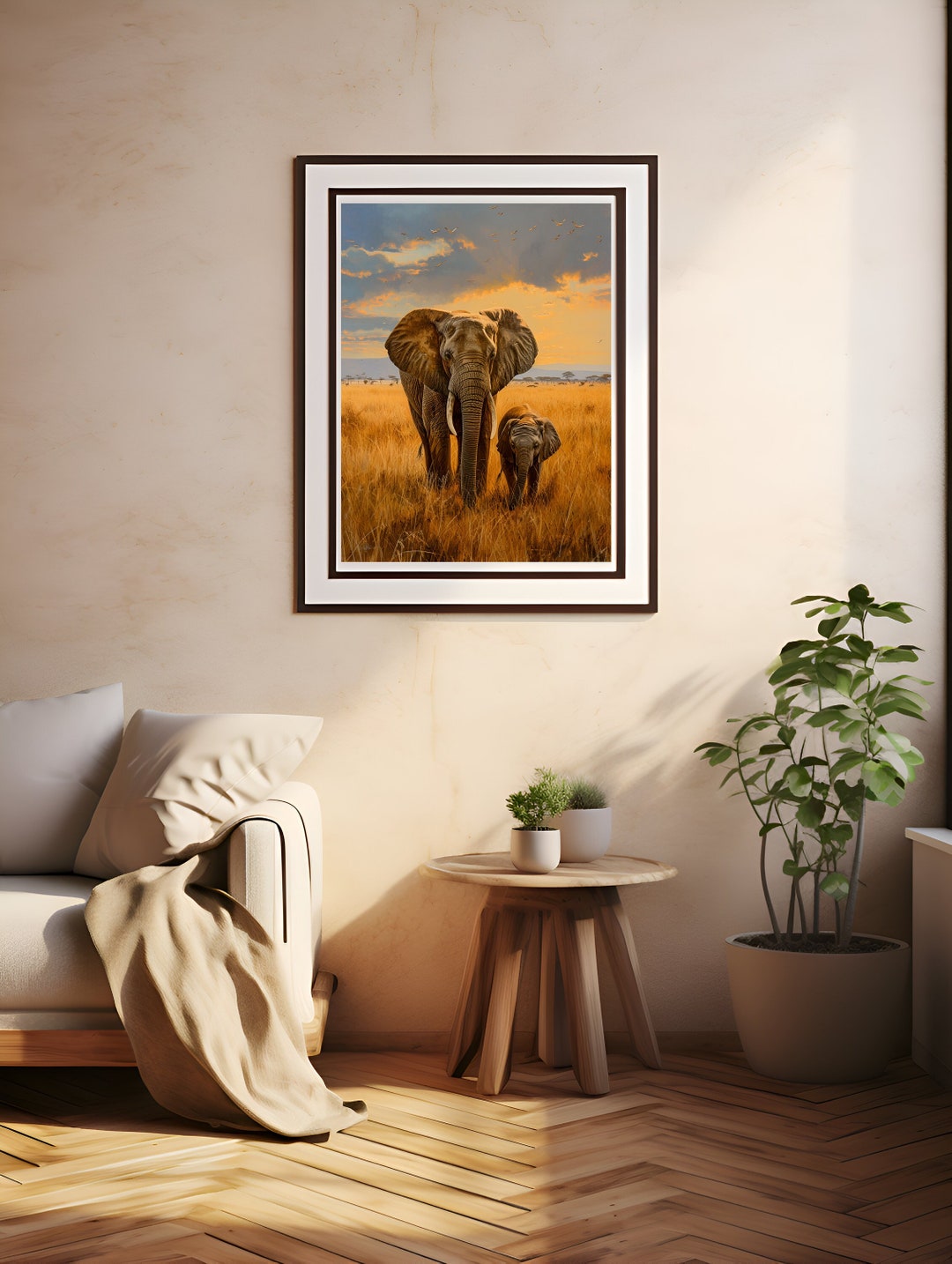 African Elephant Painting, Baby Elephant Picture, Gift for Elephant ...