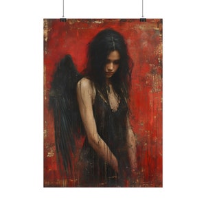 Eclipse Of Sorrow, Art Poster Print, Gothic Home Decor, Gothic Romance, Couples Art Print, Dark Art Poster, Dark Academia, Gothic Wall Art image 4
