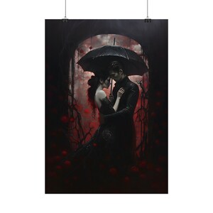 You Give Me Shelter, Gothic Romance Art, Valentines Day, Wall Art for Couples, Gothic Gift for, Dark Home Decor, Dark Academia, Gothic Art image 5