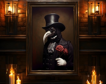 Plague Doctor Print, Plague Doctor Mask, Victorian Medical, Goth Wall Art, Gothic Art Print, Spooky Wall Decor, Dark Academia, Gothic Poster