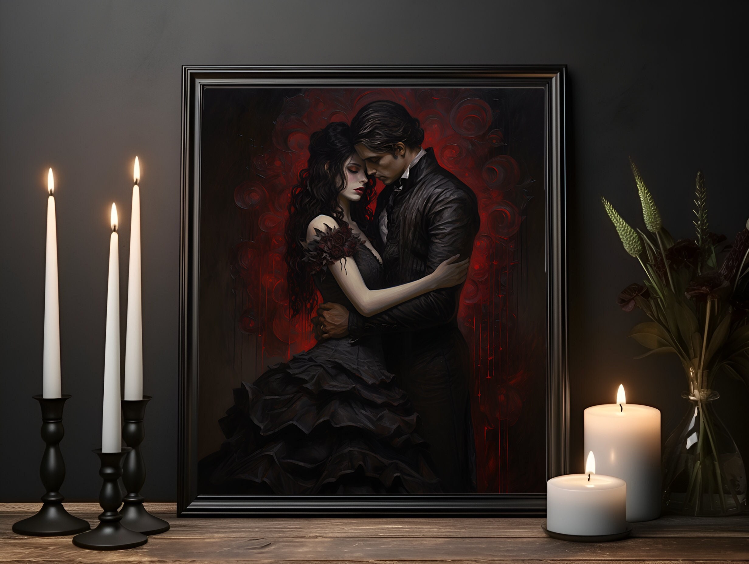 Eternal Embrace, Dark Romance, Gothic Valentines, Gothic Gift, Dark