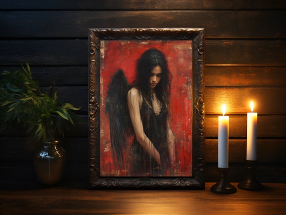Eclipse Of Sorrow, Art Poster Print, Gothic Home Decor, Gothic Romance, Couples Art Print, Dark Art Poster, Dark Academia, Gothic Wall Art
