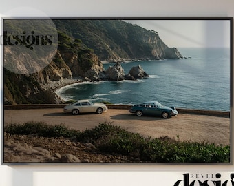 Vintage Porsche 911 Coastal Art Print: Retro Automotive Photography (Digital Download)