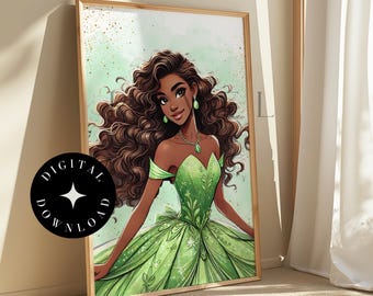 Princess Wall Art | Princess Decor | High-Resolution PDF Download #GLDWC4