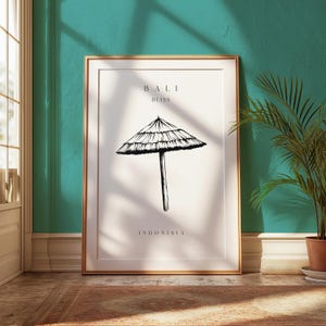 Pôster minimalista de viagem a Bali - Decoração de parede moderna