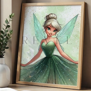 Enchanting Tinker Bell Digital Artwork | Princess Decor | Premium Printable Design | GLDWC1