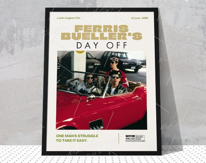 Ferris Bueller's Day off Movie Poster: 80s Retro Film Art Print - Etsy ...