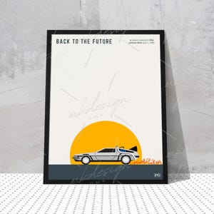 Back to the Future Movie Poster | mid-century modern, minimalist digital download, 80s movie poster