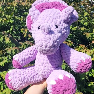 Handmade Crochet Triceratops Plushie | Dinosaur Plush Stuffed Animal | Dino | Amigurumi |Cute Kids Toy | Gifts | Crochet Toys | Customizable