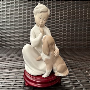 LLADRO &quot;Boy with Dog&quot; 7.5&#39;&#39; Figurine #4522 by Vicente Martinez 1970, EXCELLENT Condition