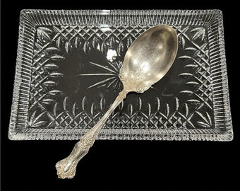 RARE 1847 Rogers Bros Vintage Grapevine TRIPLE Silver Plated Lg 9” Salad Serving Spoon,88 g, great condition