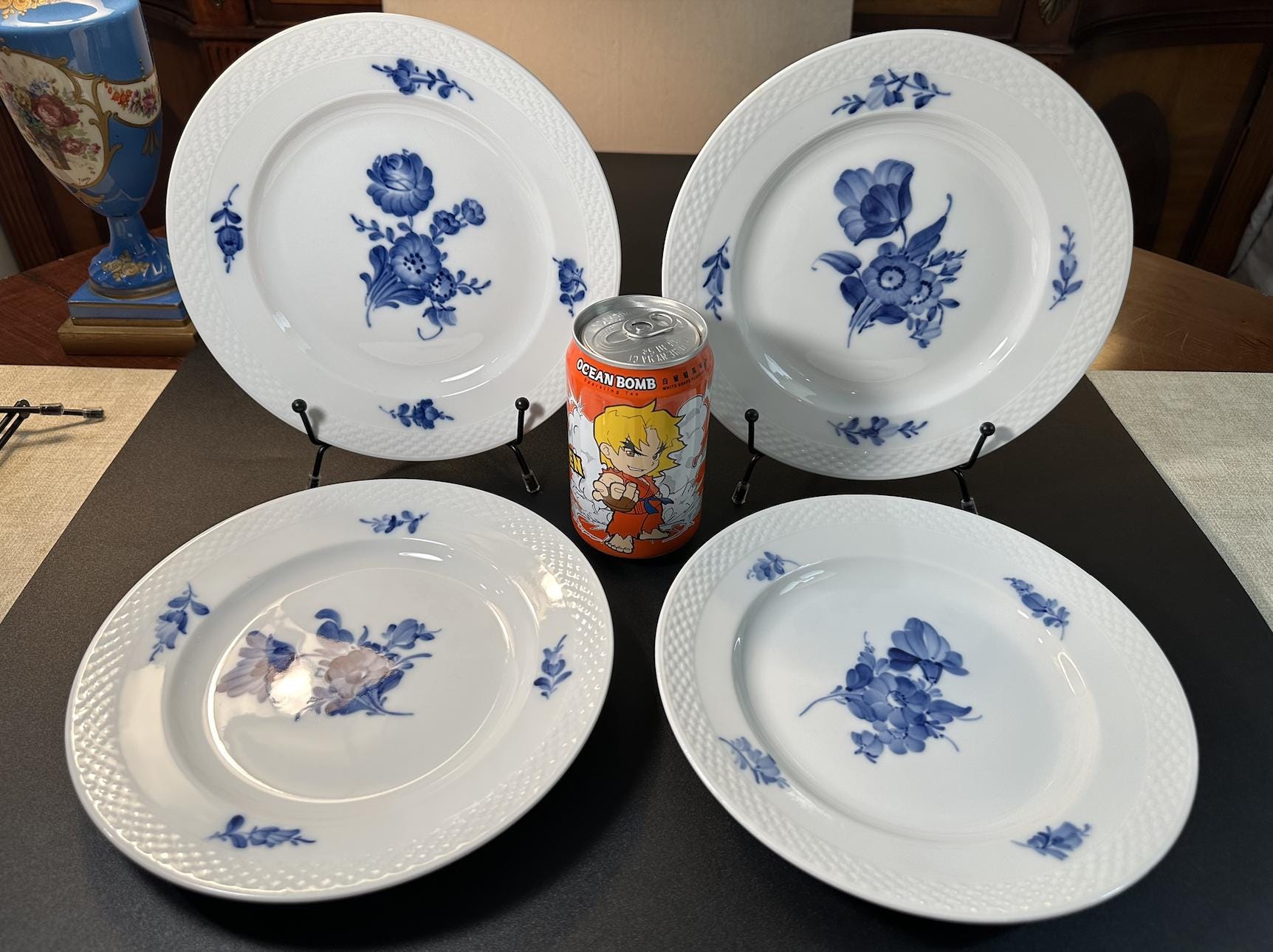 ロイヤルコペンハーゲン ブルーフラワー 編み込みプレート - 4枚セット