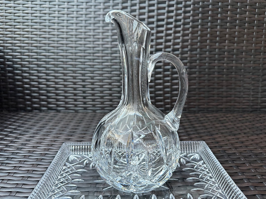 RARE Vintage 10'' H Cut Crystal Pitcher Decanter Etsy