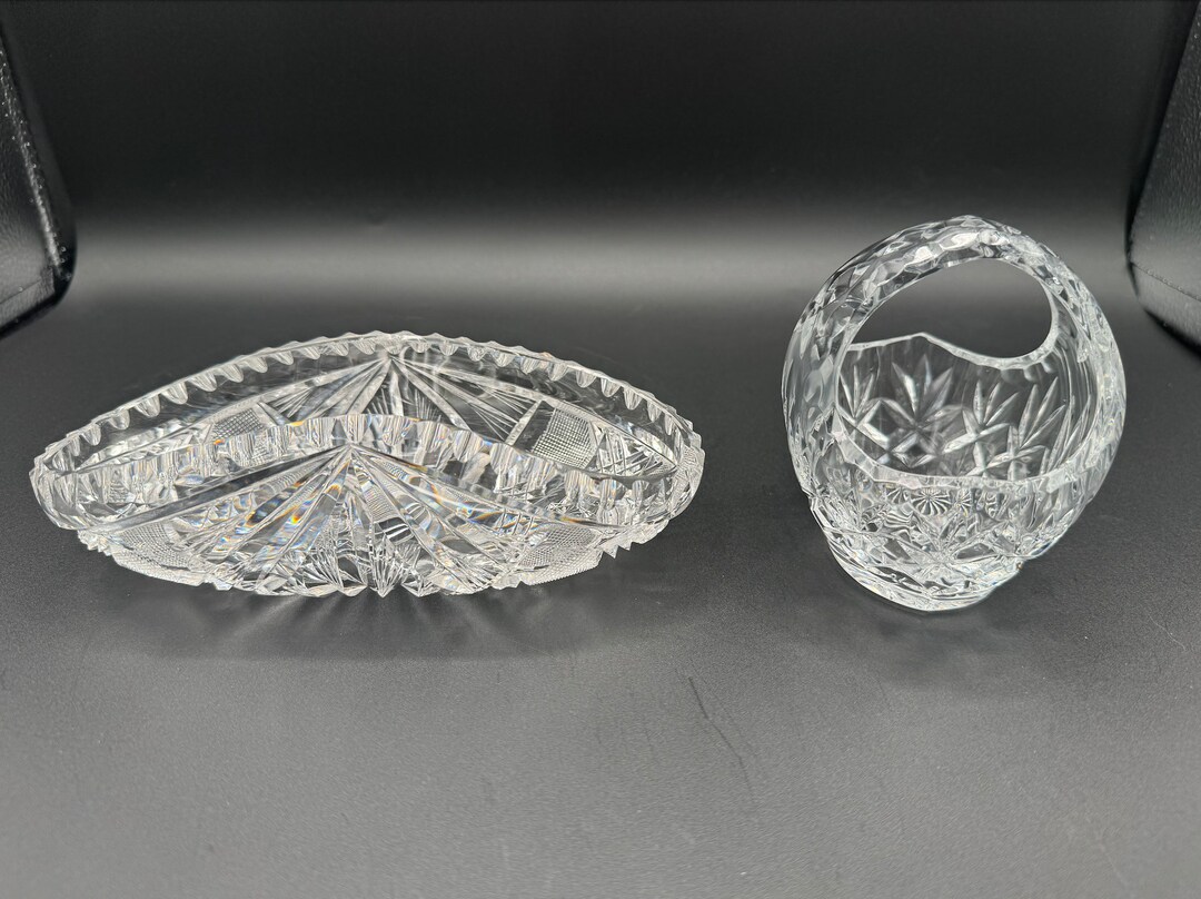 RARE Mixed Beautiful Pair of American Brilliant Period(abp) Cut Crystal ...